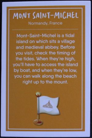 PARTS ONLY - Monopoly Travel World Tour Board Game - (1) Mont Saint-Michel Destination Card Only