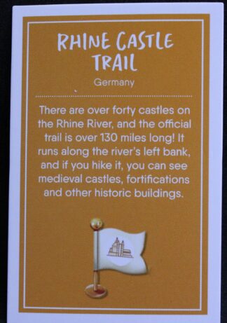 PARTS ONLY - Monopoly Travel World Tour Board Game - (1) Rhine Castle Trail Destination Card Only