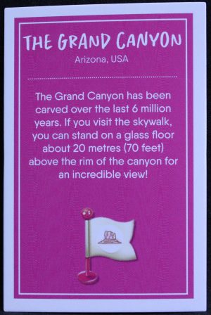 PARTS ONLY - Monopoly Travel World Tour Board Game - (1) The Grand Canyon Destination Card Only