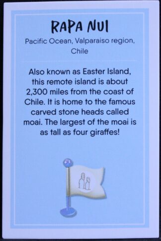 PARTS ONLY - Monopoly Travel World Tour Board Game - (1) Rapa Nui Destination Card Only