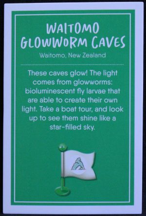 PARTS ONLY - Monopoly Travel World Tour Board Game - (1) Waitomo Glowworm Caves Destination Card Only