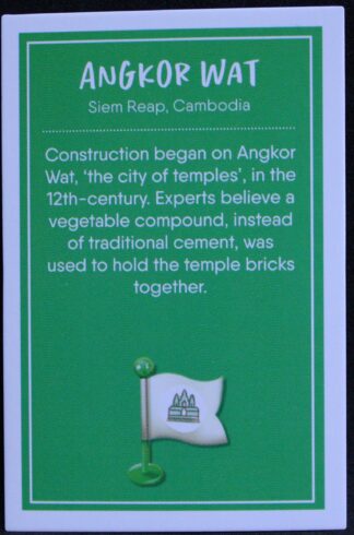 PARTS ONLY - Monopoly Travel World Tour Board Game - (1) Angkor Wat Destination Card Only