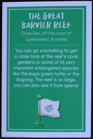 PARTS ONLY - Monopoly Travel World Tour Board Game - (1) The Great Barrier Reef Destination Card Only