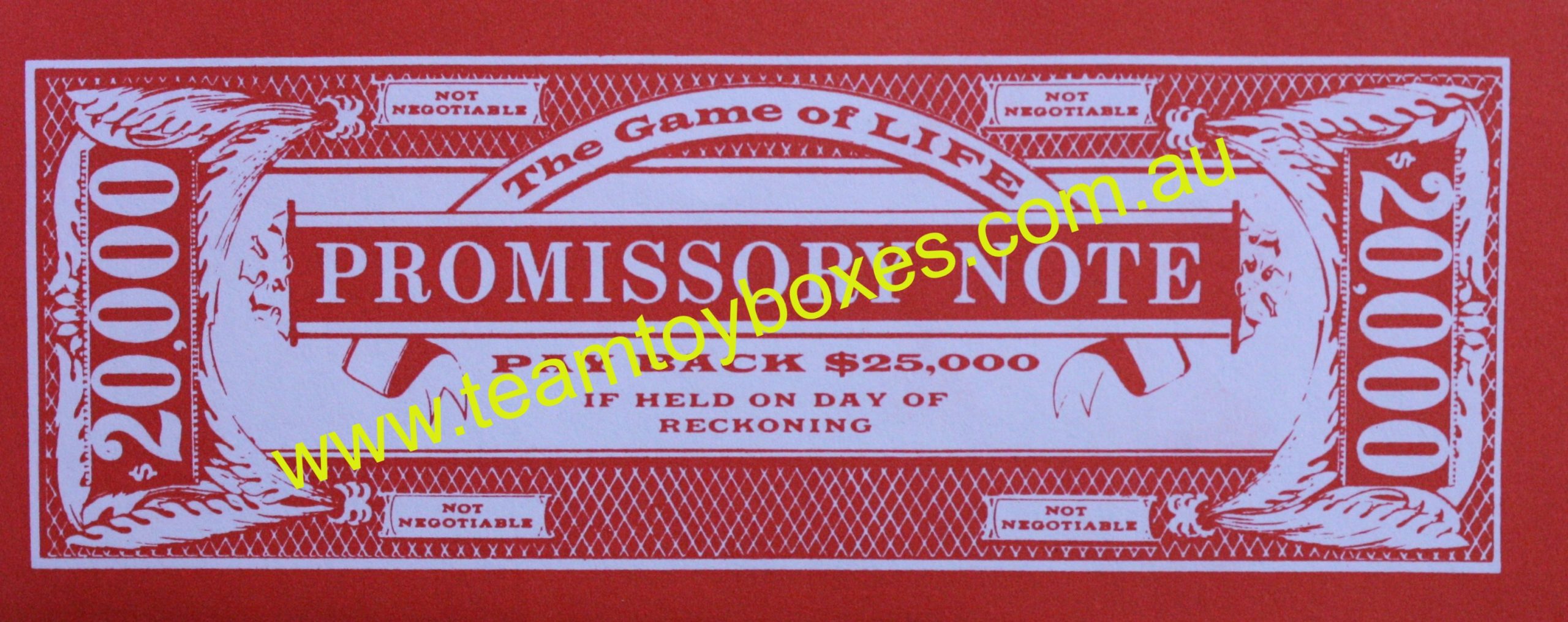 PARTS ONLY - The Game of Life Board Game 1976 Version - (1) Pack of 10 Promissory Notes Only