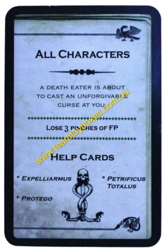 PARTS ONLY - Cluedo Harry Potter Board Game - (1) All Characters (lose 3 pinches) Dark Deck Card Only