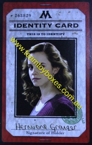PARTS ONLY - Cluedo Harry Potter Board Game - (1) Hermione Granger Identity Card Only