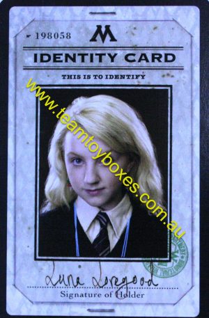 PARTS ONLY - Cluedo Harry Potter Board Game - (1) Luna Lovegood Identity Card Only