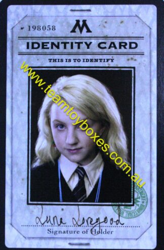 PARTS ONLY - Cluedo Harry Potter Board Game - (1) Luna Lovegood Identity Card Only