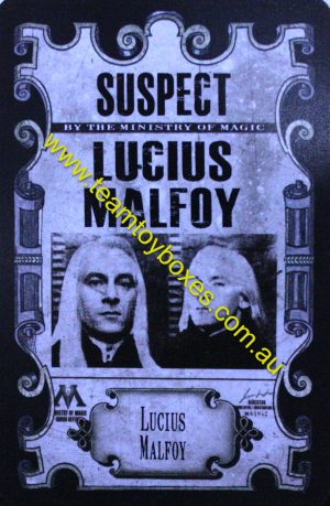PARTS ONLY - Cluedo Harry Potter Board Game - (1) Lucius Malfoy Suspect Mystery Card Only
