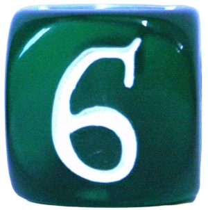 PARTS ONLY - Cluedo Harry Potter Board Game - (1) Green Die Only